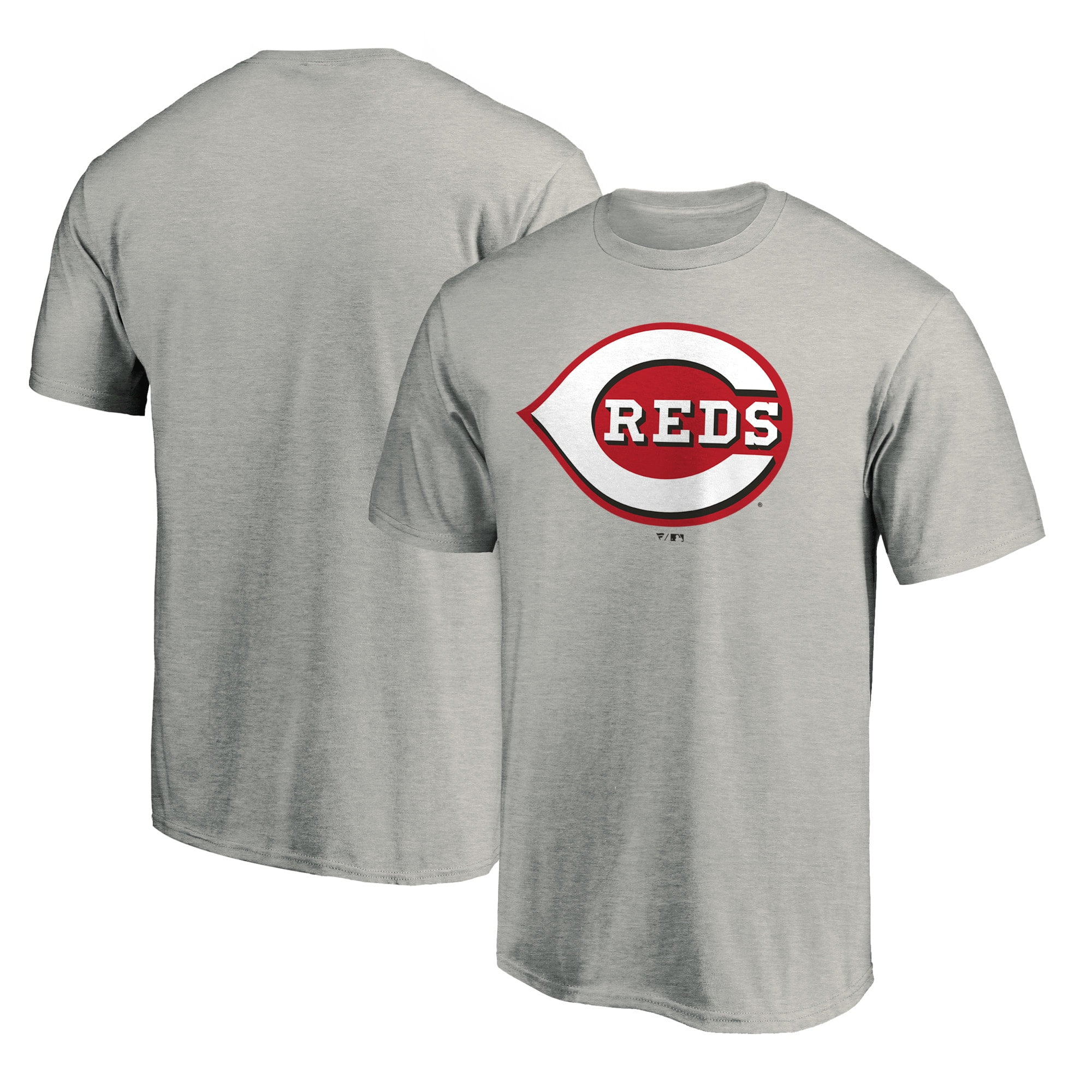 MLB Men's Fanatics Heather Gray Cincinnati Reds Official Logo T-Shirt
