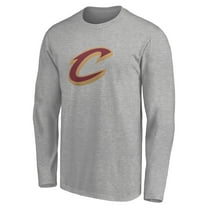 Men's Heathered Gray Cleveland Cavaliers Primary Logo Team Long Sleeve T-Shirt