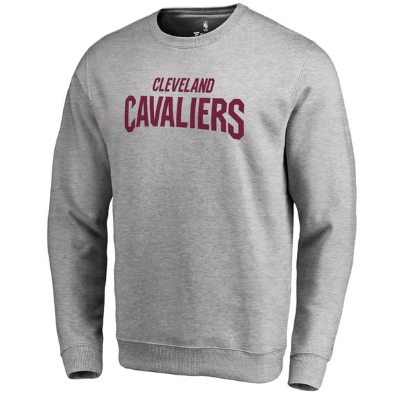 Men's Heathered Gray Cleveland Cavaliers Wordmark Pullover Sweatshirt