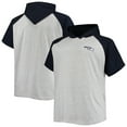 thumbnail image 1 of Men's Heathered Gray/College Navy Seattle Seahawks Big & Tall Raglan Short Sleeve Pullover Hoodie, 1 of 3