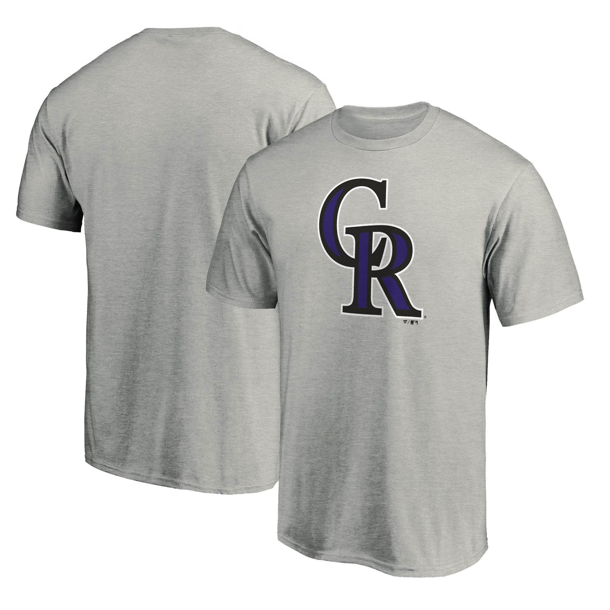 MLB Men's Fanatics Heather Gray Colorado Rockies Official Logo T-Shirt
