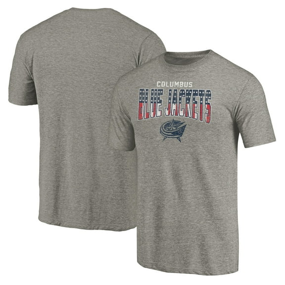 Men's Heathered Gray Columbus Blue Jackets Freedom Tri-Blend T-Shirt