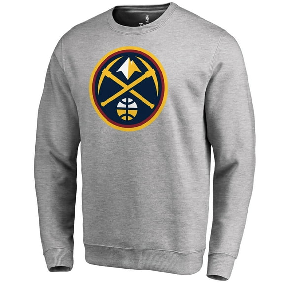 Men's Heathered Gray Denver Nuggets Primary Logo Sweatshirt