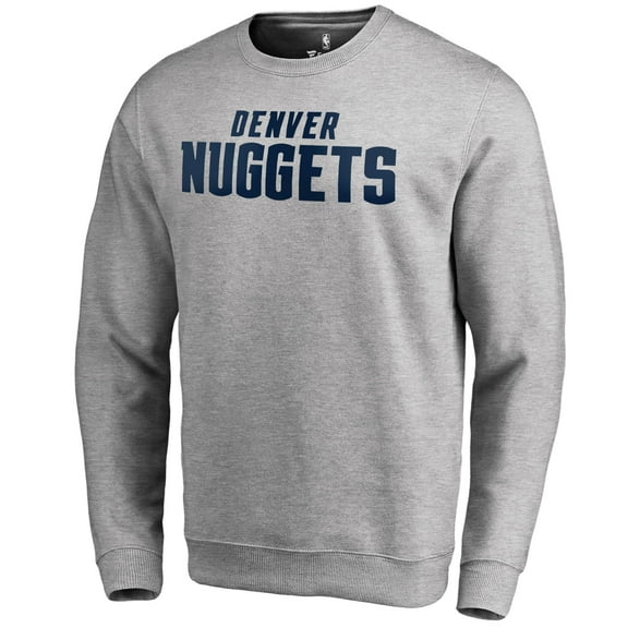 Men's Heathered Gray Denver Nuggets Wordmark Pullover Sweatshirt