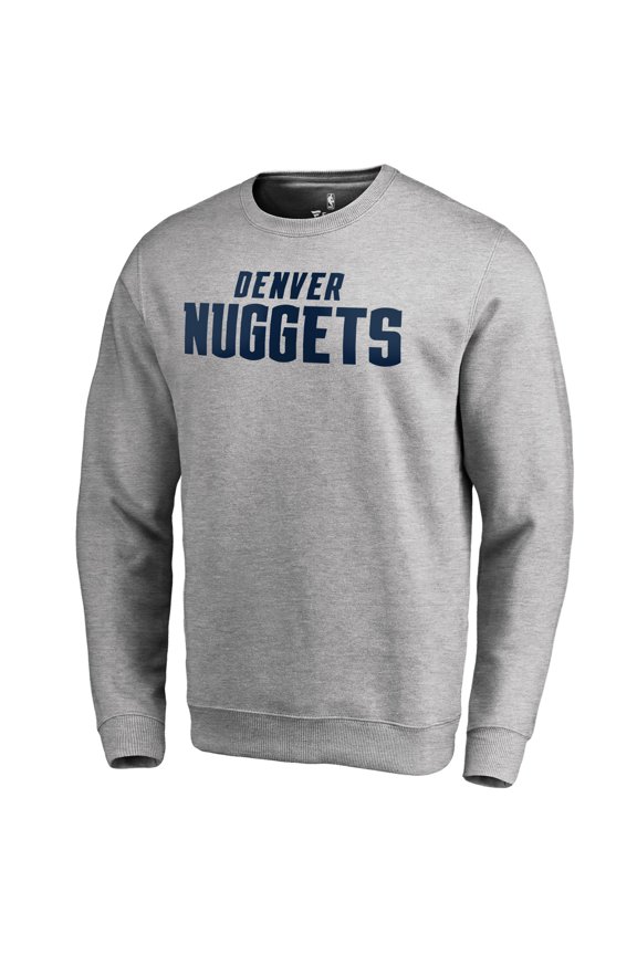 Men's Heathered Gray Denver Nuggets Wordmark Pullover Sweatshirt