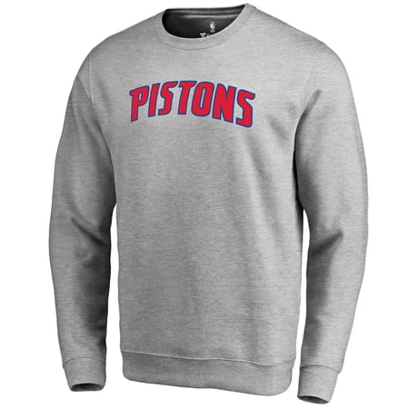 Men's Heathered Gray Detroit Pistons Wordmark Pullover Sweatshirt