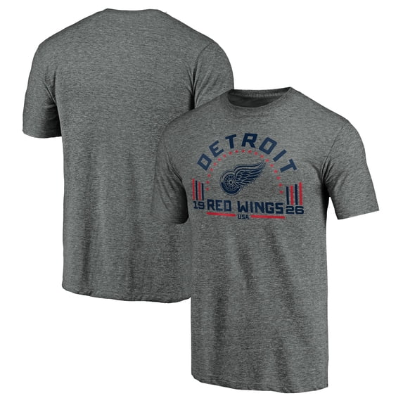 Men's Heathered Gray Detroit Red Wings Team Freedom Tri-Blend T-Shirt