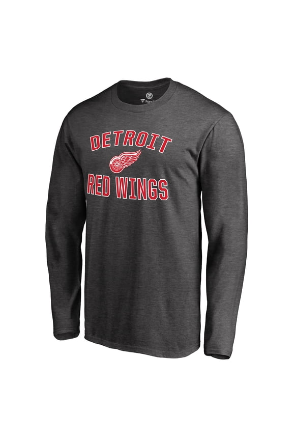 Men's Heathered Gray Detroit Red Wings Victory Arch II Long Sleeve T-Shirt