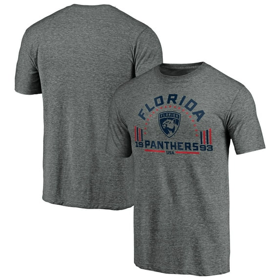 Men's Heathered Gray Florida Panthers Team Freedom Tri-Blend T-Shirt