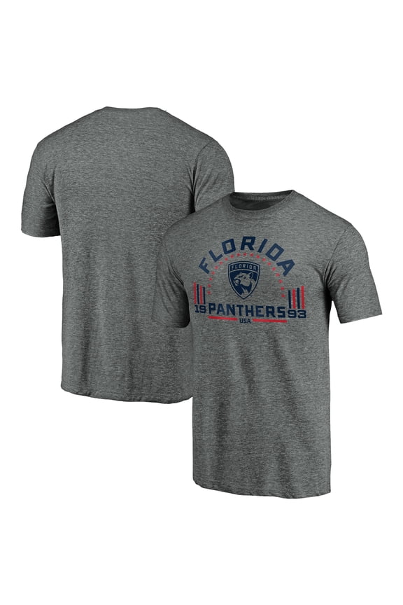 Men's Heathered Gray Florida Panthers Team Freedom Tri-Blend T-Shirt