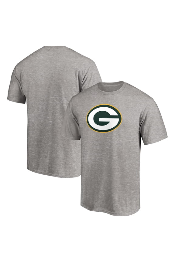 Men's Fanatics Heather Gray Green Bay Packers Primary Logo T-Shirt