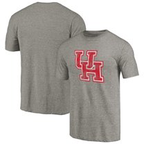 Men's Heathered Gray Houston Cougars Classic Primary Logo Tri-Blend T-Shirt