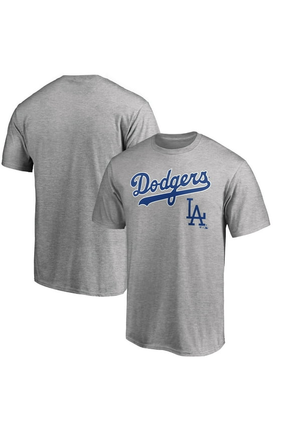 Men's Heathered Gray Los Angeles Dodgers Cooperstown Wahconah T-Shirt