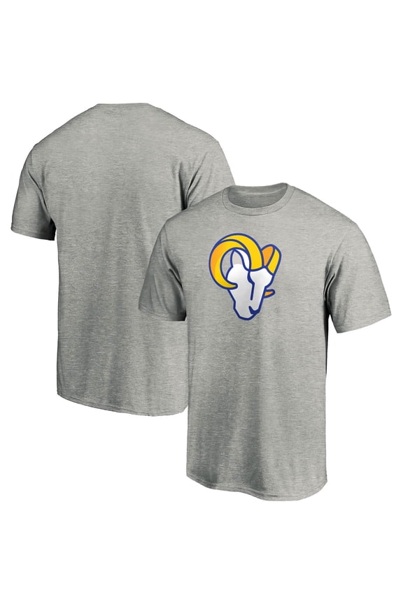 Men's Fanatics Heather Gray Los Angeles Rams Primary Logo T-Shirt
