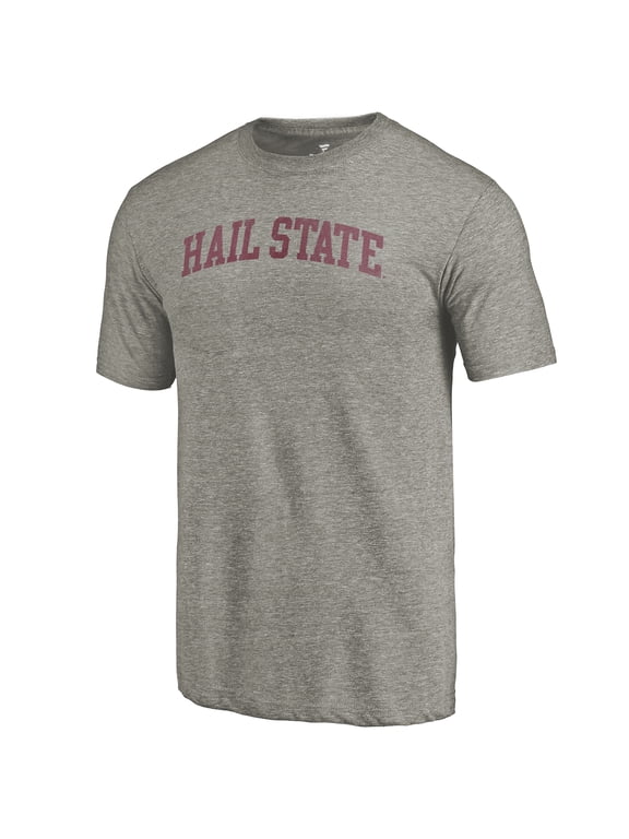 Men's Heathered Gray Mississippi State Bulldogs Arched Battle Cry Tri-Blend T-Shirt