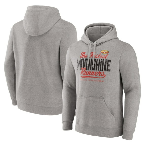 Men's Heathered Gray NASCAR Moonshine Runners Pullover Hoodie