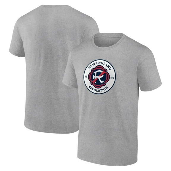 Men's Heathered Gray New England Revolution Official Logo T-Shirt