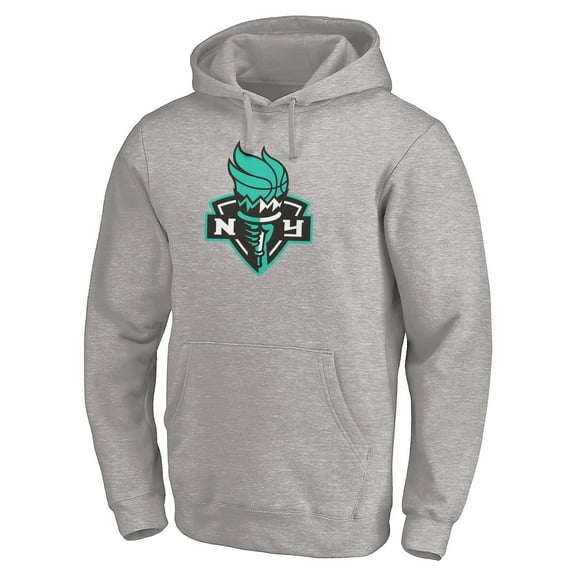 Men's Heathered Gray New York Liberty Primary Logo Pullover Hoodie