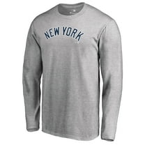 Men's Heathered Gray New York Yankees Team Wordmark Long Sleeve T-Shirt