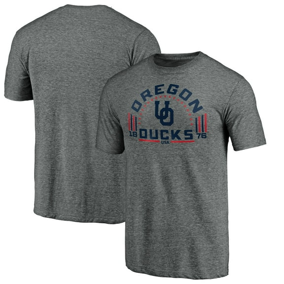 Men's Heathered Gray Oregon Ducks Team Freedom Tri-Blend T-Shirt