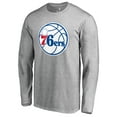 thumbnail image 1 of Men's Heathered Gray Philadelphia 76ers Primary Logo II Long Sleeve T-Shirt, 1 of 2