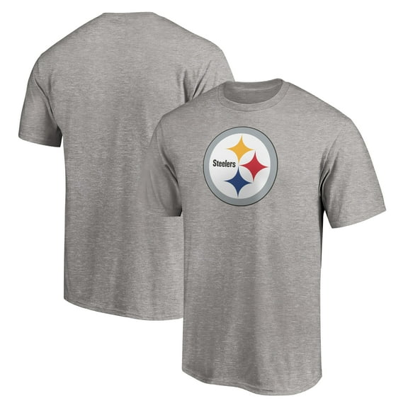Men's Fanatics Heather Gray Pittsburgh Steelers Primary Logo T-Shirt