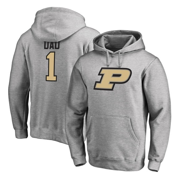 Men's Heathered Gray Purdue Boilermakers #1 Dad Pullover Hoodie