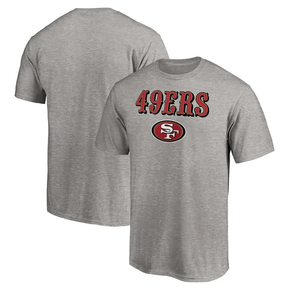 Men's Heathered Gray San Francisco 49ers Logo Team Lockup T-Shirt