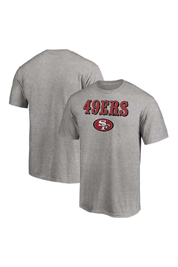 Men's Heathered Gray San Francisco 49ers Logo Team Lockup T-Shirt