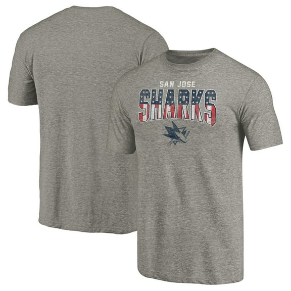 Men's Heathered Gray San Jose Sharks Freedom Tri-Blend T-Shirt