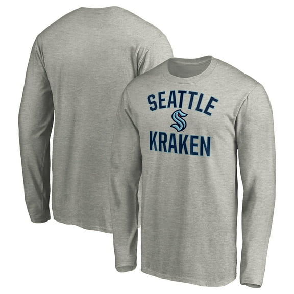 Men's Heathered Gray Seattle Kraken Victory Arch Long Sleeve T-Shirt