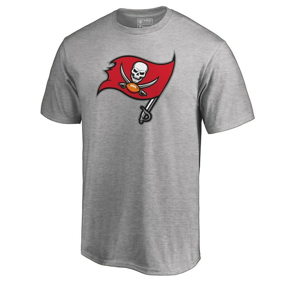 Men's Heathered Gray Tampa Bay Buccaneers Primary Logo T-Shirt