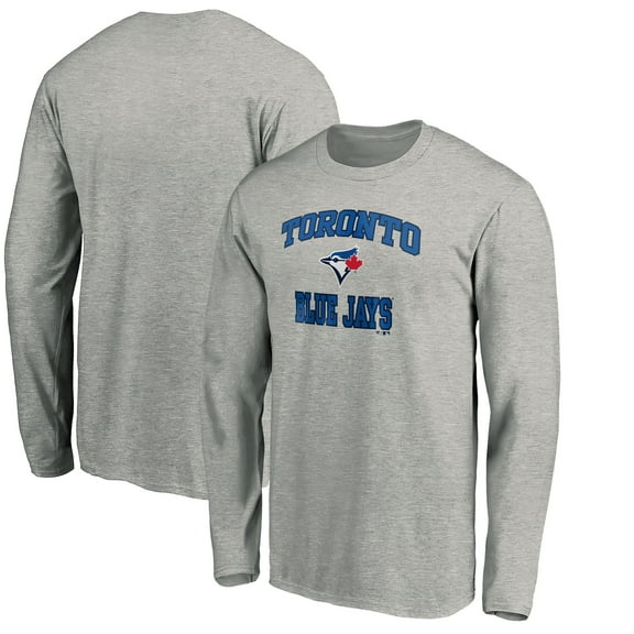 Men's Heathered Gray Toronto Blue Jays Team Heart & Soul Long Sleeve T-Shirt