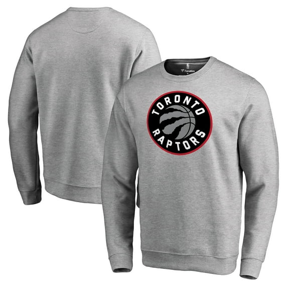 Men's Heathered Gray Toronto Raptors Primary Logo Sweatshirt