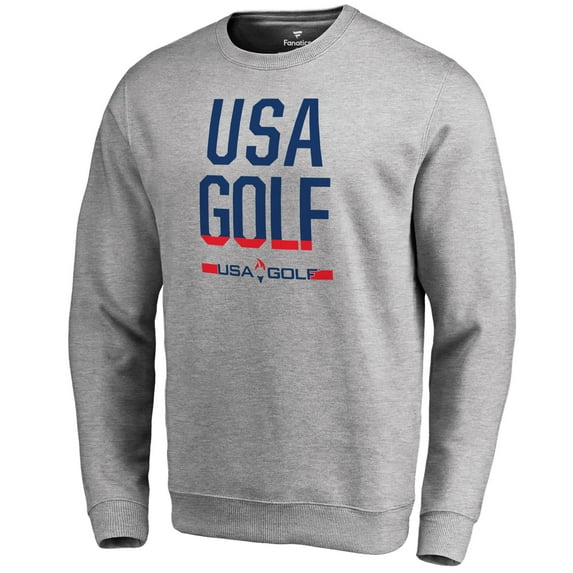 Men's Heathered Gray USA Golf Team Base Sweatshirt