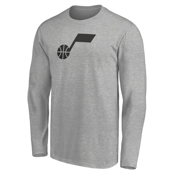 Men's Heathered Gray Utah Jazz Primary Logo Team Long Sleeve T-Shirt
