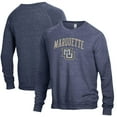 thumbnail image 1 of Men's Heathered Navy Marquette Golden Eagles The Champ Tri-Blend Pullover Sweatshirt, 1 of 3