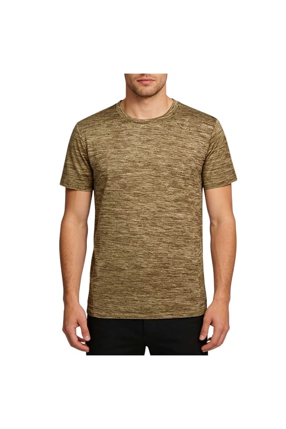 Men's Heathered Performance T-Shirts Short Sleeve Crew Neck Quick Dry Breathable Athletic Workout Casual Tops