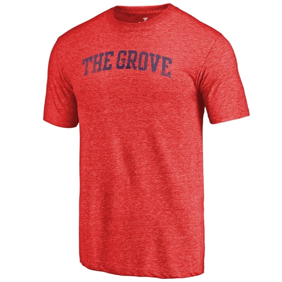 Men's Heathered Red Ole Miss Rebels Arched Team Battle Cry Tri-Blend T-Shirt