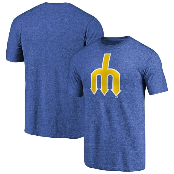 Men's Heathered Royal Seattle Mariners Cooperstown Collection Forbes Tri-Blend T-Shirt