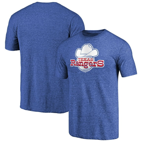 Men's Heathered Royal Texas Rangers Cooperstown Collection Forbes Tri-Blend T-Shirt