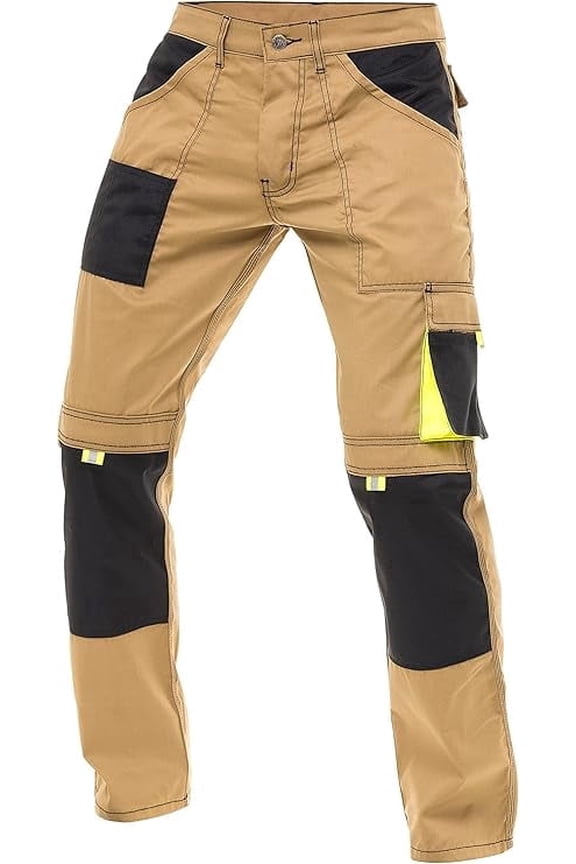 Men’s Heavy Duty Cargo Work Pants – Cordura Reinforced Knees, Multi‑Pocket Utility Trousers for Construction