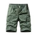 thumbnail image 1 of Men's Heavy-Duty Multi-Pocket Cargo Shorts, Outdoor Beach Work Short Pants with Quick-Dry Fabric & Reinforced Hem ,Army Green L, 1 of 5