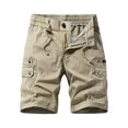 thumbnail image 1 of Men's Heavy-Duty Multi-Pocket Cargo Shorts, Outdoor Beach Work Short Pants with Quick-Dry Fabric & Reinforced Hem ,Khaki S, 1 of 5