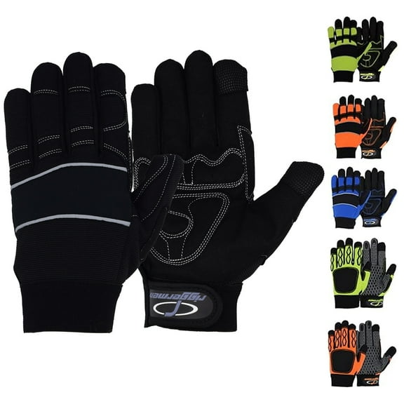 Men’s Heavy Duty Work Gloves Utility Mechanic Working Touch Screen, Anti-Abrasion, Anti-Slip Palm & Knuckle Protection Multi-Purpose Use Safety Gloves (Black, S)