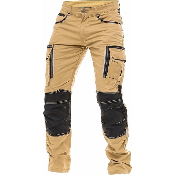 Men’s Heavy Duty Work Pants – Cordura Reinforced Knees, Multi‑Pocket Utility Cargo Trousers for Construction & Safety