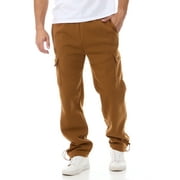 Men's Heavy Fleece Sweatpants with Cargo Pockets-1121-Tmb-L