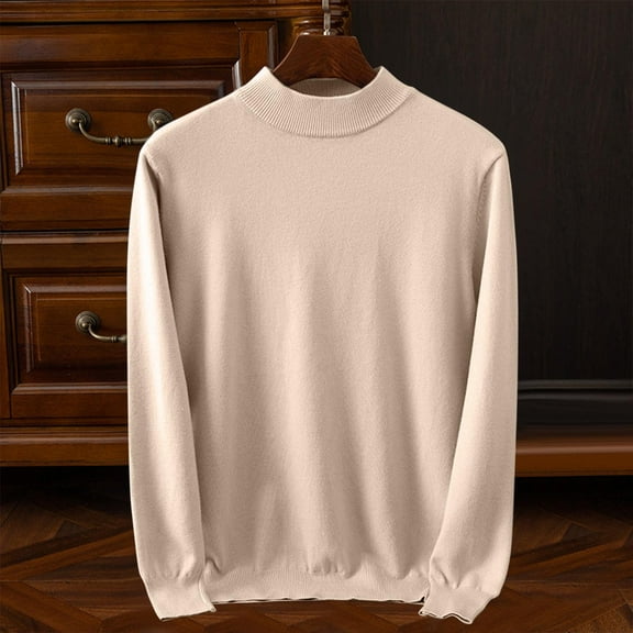 Men's Heavy Knit Turtleneck Pullover Sweater Winter Warmth Thermal Design