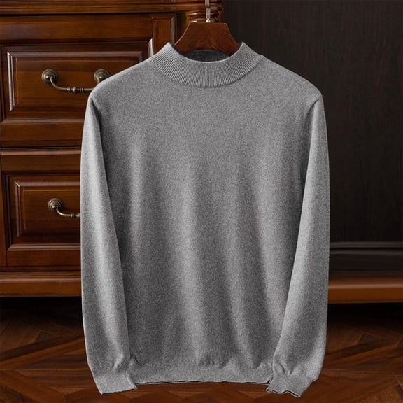 Men's Heavy Knit Turtleneck Pullover Sweater Winter Warmth Thermal Design