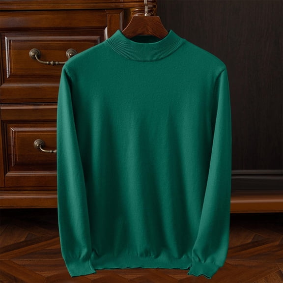 Men's Heavy Knit Turtleneck Pullover Sweater Winter Warmth Thermal Design